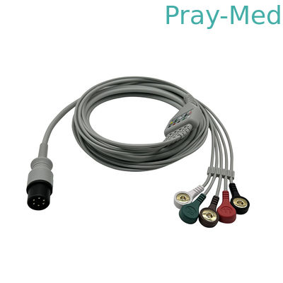 شراء كابل ECG متوافق Edan Contec Mindray Carewell Mediana عالمية نوع 6pin مادة TPU 3.6m التصنيع عبر الإنترنت