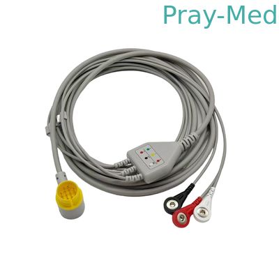 شراء كابل تخطيط القلب Lifegain CU-HD1 12Pin قطعة واحدة 3 أطراف AHA Snap التصنيع عبر الإنترنت