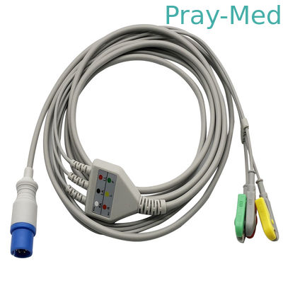 شراء 3.6m 3 Lead 6pin Direct Connect Ecg Cable و leadwire لالتقاط / مقطع التصنيع عبر الإنترنت