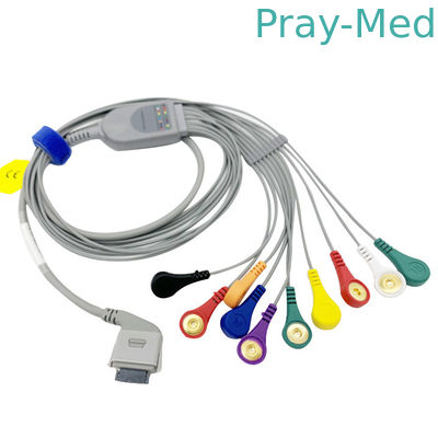 شراء AHA IEC TPU Holter ECG Cable للموصل الطبي الحيوي 26 دبوس المفاجئة التصنيع عبر الإنترنت