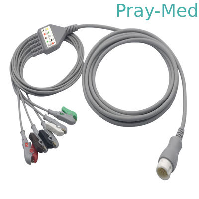 شراء HP 12 Pin 5 Lead Ecg Cable One Piece Type Double Shield Structure TPU Jacket 3.6m التصنيع عبر الإنترنت
