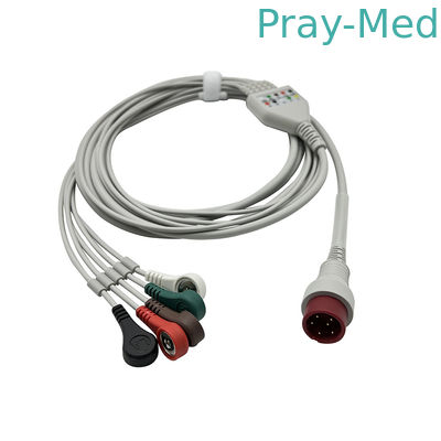 كابل ECG أصلي 6pin لكابل zoncare 3/5 يؤدي قطعة واحدة ECG