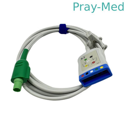 2.4 م 12PIN GE ECG جذع كابل 3 أو 5 مادة سترة TPU الرصاص