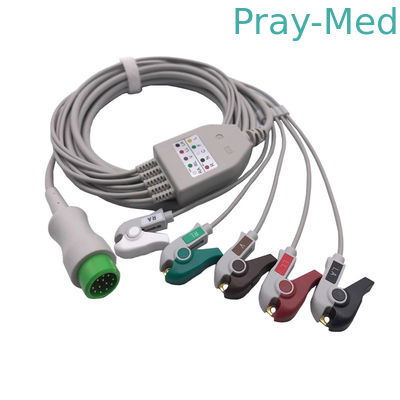 Mindray IPM 8/10/12 كابل ECG ، دائري 12 دبابيس 3/5 الرصاص 040-00961-00 EA6251B 3.6m