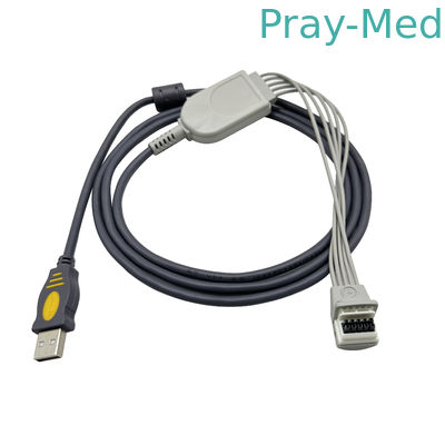 الأشعة تحت الحمراء البعيدة 3.0 متر هولتر ECG كابل USB محول لمورتارا H3 Mortara 10 دبوس 145 سم