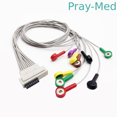 10 الرصاص Cardioline ECG Leadwire 0.9m 16 Pin Banana Connector AHA / IEC