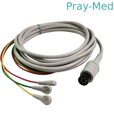 نيهون كوهدن الأصلي 6pin قطعة واحدة كابل مريض ECG BJ-753P 3رأس 3.6m