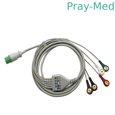 Class II MEK Direct Connect 3/5 يؤدي 6 دبوس ECG كابل TPU سترة المفاجئة