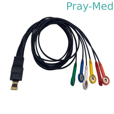 4.0mm TPU 4/6 Lead Schiller Ecg Cable For MT101 MT-200 Ecg Holter