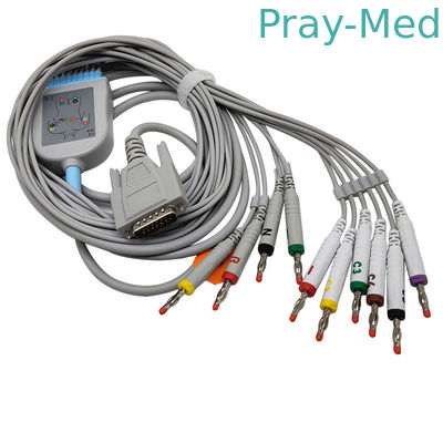 الأطفال 10 الرصاص Edan EKG Cable SE-12 Express SE-1200 3.6m سترة TPU