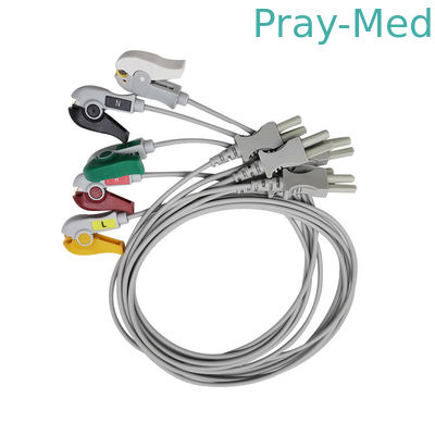 Spacelabs 5 الرصاص ECG Leadwire Snap / Clip TPU سترة رمادي 0.9m 700-0007-08 700-0006-08