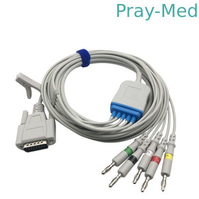 الكبار الأطفال Mindray ECG كابل 5 يؤدي 15 دبوس مع دبوس الموز