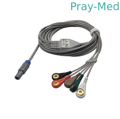 موصل Din AHA 3/5 يؤدي إلى Biosys Ecg Cable 6-pin Connector IEC / AHA