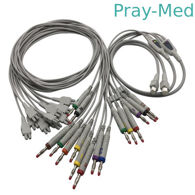 يقود Edan 18 كبلات ECG ekg لـ SE-18 SE-1515 Twin Pin Length TPU