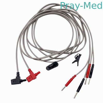 كابل المريض ECG لأجهزة NMES سلك علاج البلع 1.5 متر بولي كلوريد الفينيل أبيض أو لون آخر
