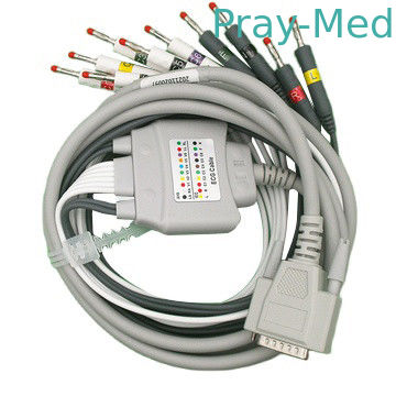 كابل Zoncare 10 الرصاص EKG رمادي مع موصل الموز 4.0 مم DB 36pin