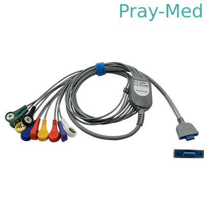 Pengyang 10 Lead Holter ECG Cable 15pin Snap للكبار / الأطفال