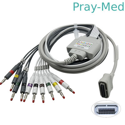10 كابل 20Pin Banana 4.0 EKG متوافق مع Edan ECG SE-1515 DX12 Holter Cable